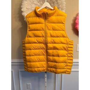 LANDS' END MEN'S YELLOW 600 FILL FEATHER VEST SIZE XL NWT